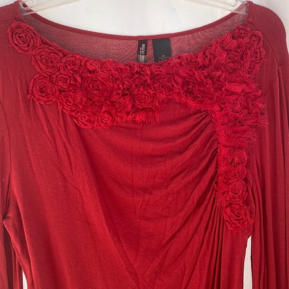 Bisou Bisou - Women's - Red - Blouse - Top - Long Sleeve - Shirt - Size: Large - Picture 6 of 8